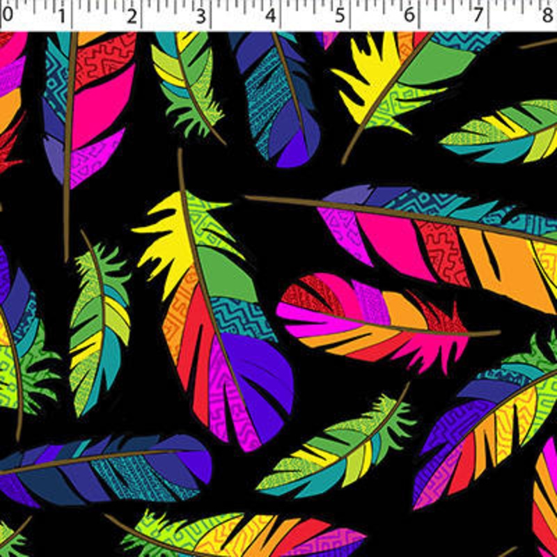 RAINBOW CREATIVE PRINTS II – FEATHER FLIGHT 001 BLACK