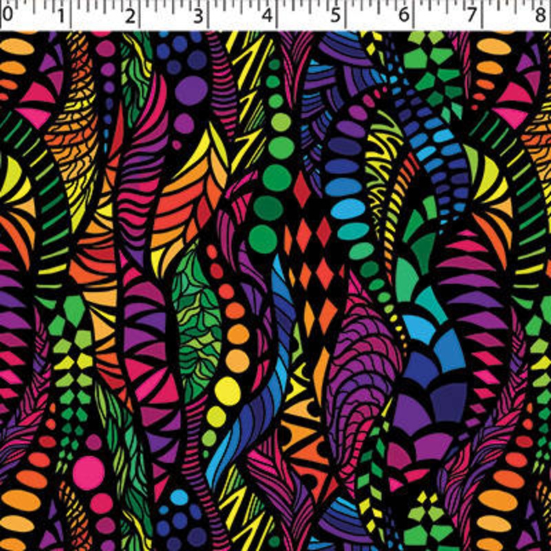 RAINBOW CREATIVE PRINTS II – WAVE TEXTURE 003 BLACK