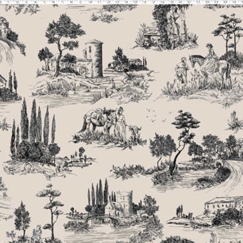 BELLA CASA COLLECTION – COUNTRYSIDE TOILE 001 BLACK