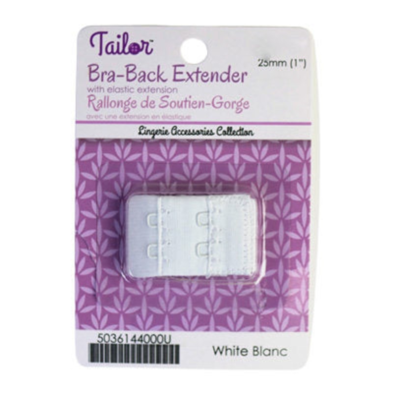 25MM BRA-BACK EXTENDER  WITH ELASTIC 000 WHITE