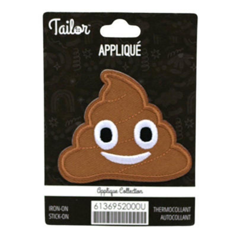 POOP EMOJI APPLIQUE – IRON/STICK ON 7*5.5cm 000 BROWN