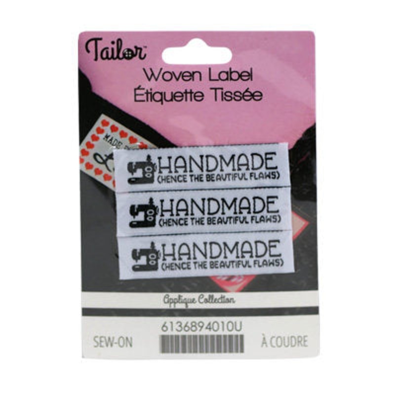 WOVEN “HANDMADE (HENCE THE BEAUTIFUL FLAWS)” LABEL – SEW ON 010 NATURAL