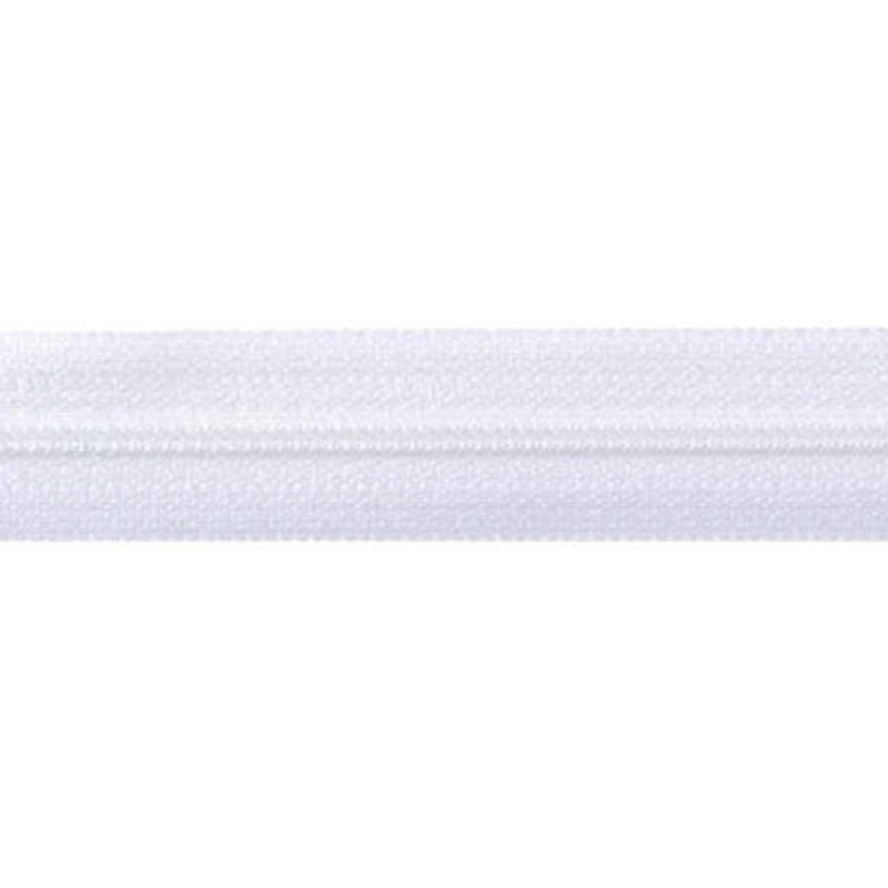#5 COIL ZIPPER CHAIN WHITE