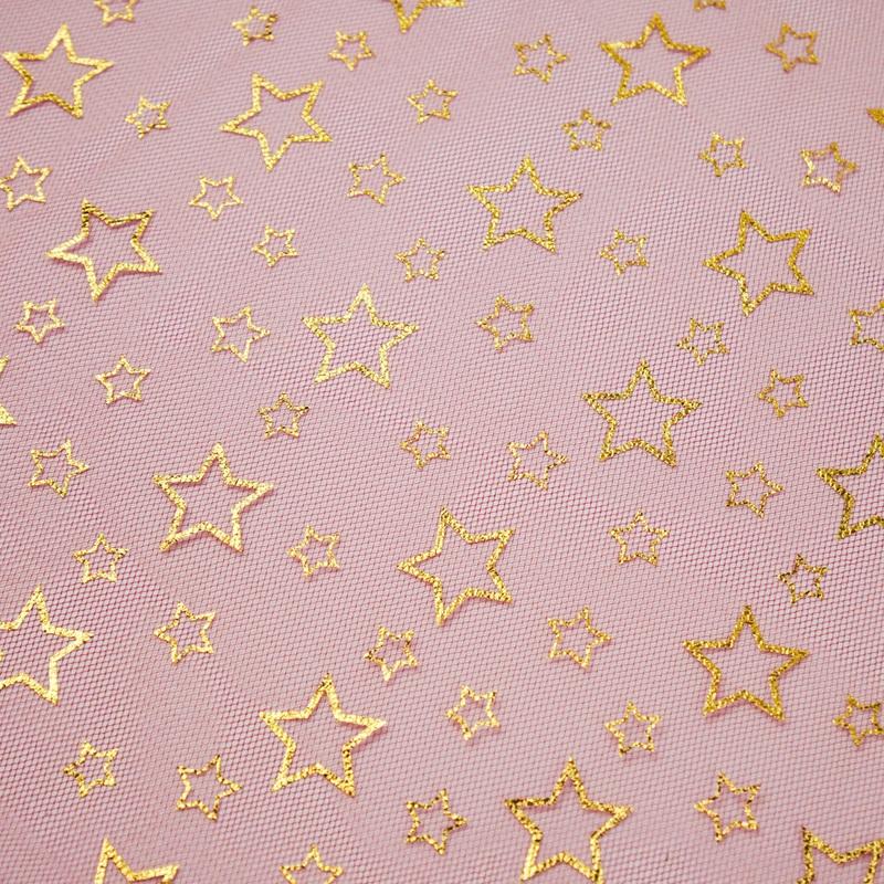 STAR TULLE 325 RED/GOLD