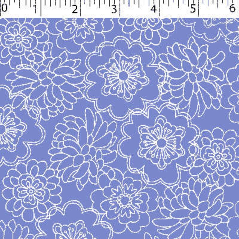 POESIE PRINTS – OUTLINE FLORAL 011 PERIWINKLE
