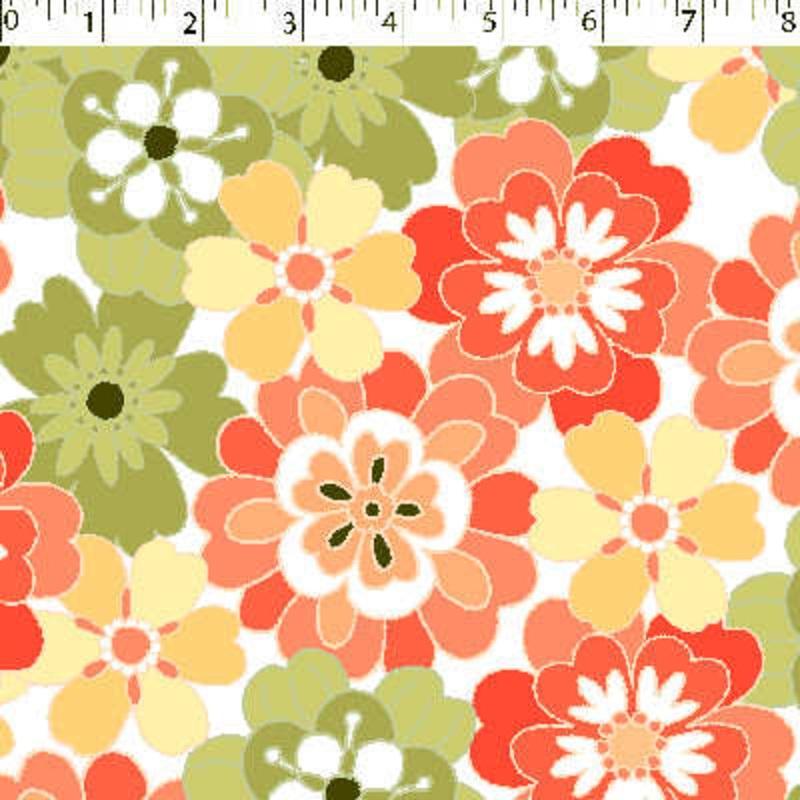 POESIE PRINTS – PACKED FLORAL 003 TANGERINE