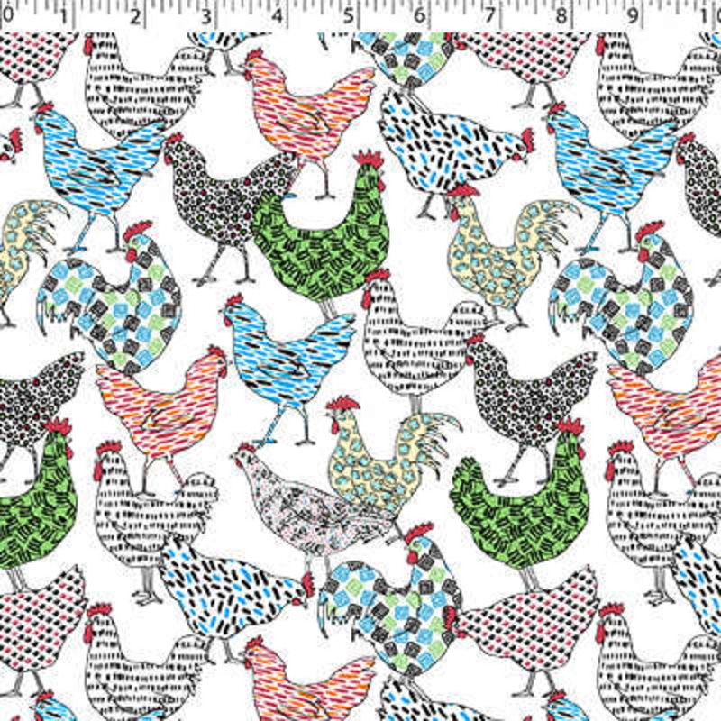 0649202 CRAFT CORNER – PATTERN CHICKEN 008 WHITE