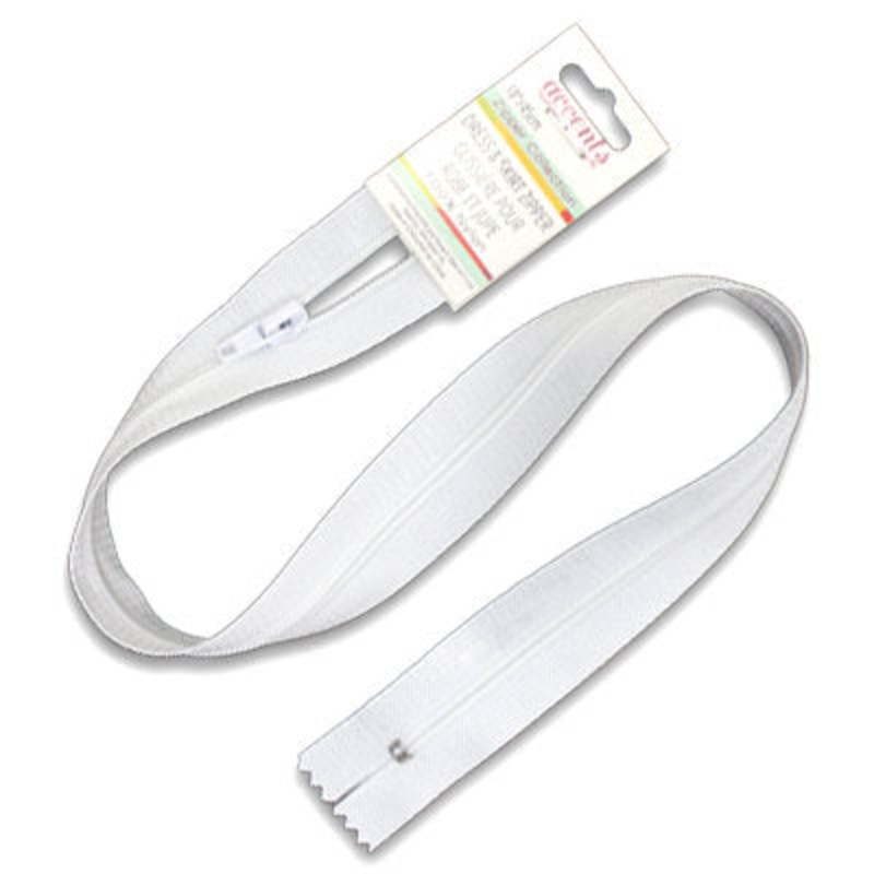 DRESS & SKIRT ZIPPER 18 INCH 000 WHITE