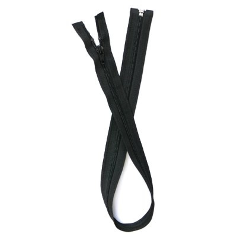 ONE WAY  LIGHT WEIGHT  SEPARABLE  OPEN END ZIPPER NYLON COIL #5  24 INCH 001 BLACK