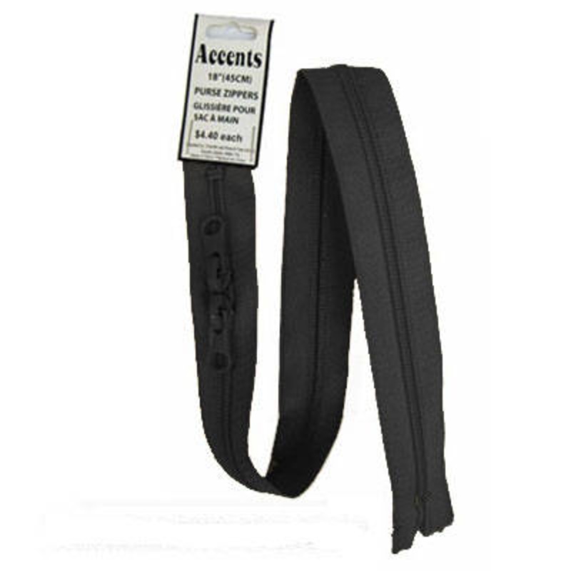 PURSE ZIPPERS 45CM 001 BLACK