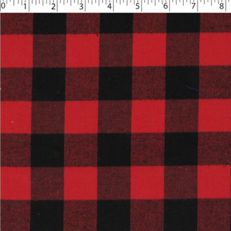 ROAMING BUFFALO CHECK COTTON 001 3cm x 3cm Red / Black