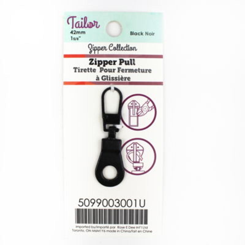 ZIPPER PULL 4.2CM 001 BLACK