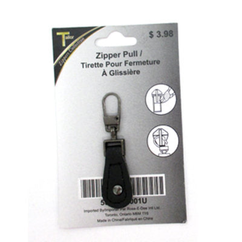 ZIPPER PULL 5.5CM 001 BLACK