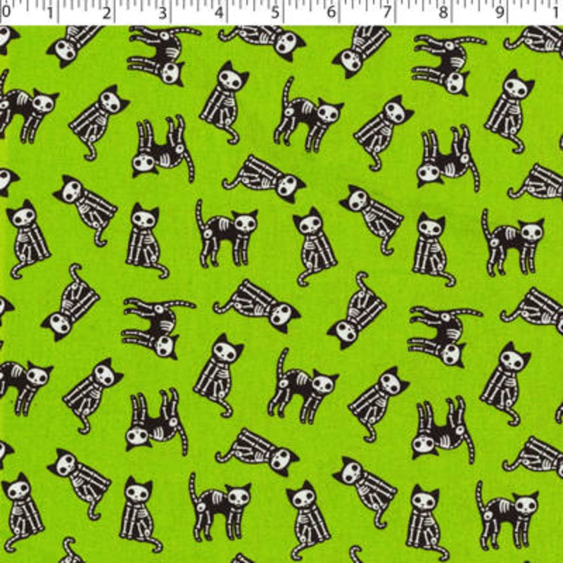 SPOOKY NIGHTS – HALLOWEEN SKELE CATS 001 ORANGE/BLACK