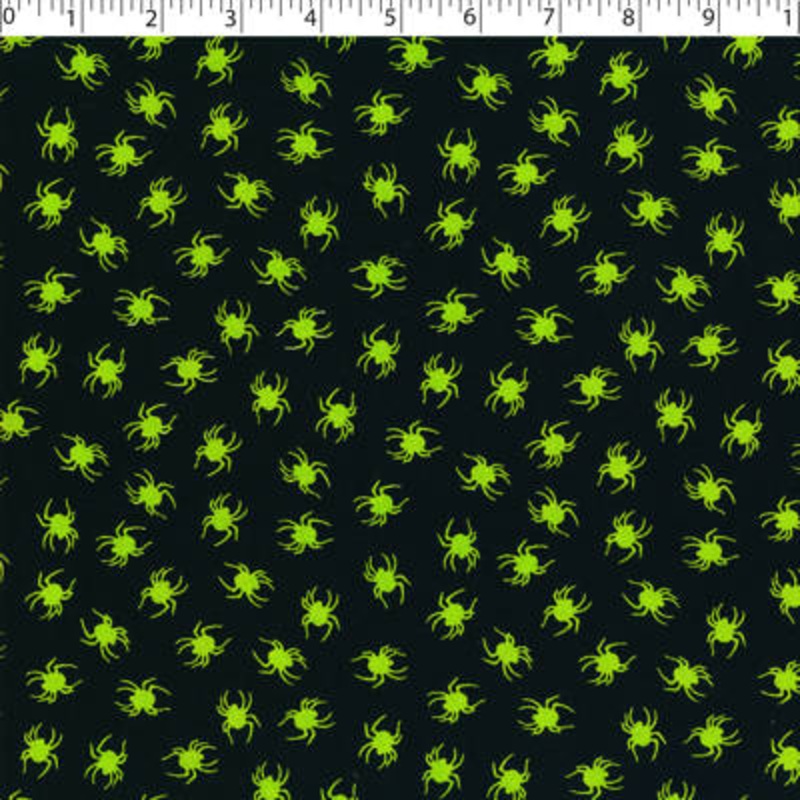 SPOOKY NIGHTS – HALLOWEEN SPIDERS 008 BLACK/LIME