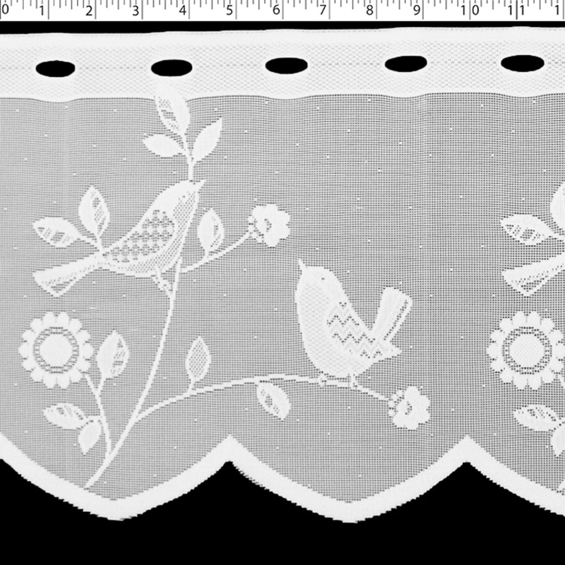 DRAPERY CAFE LACE 12″ – OISEAU 000 WHITE