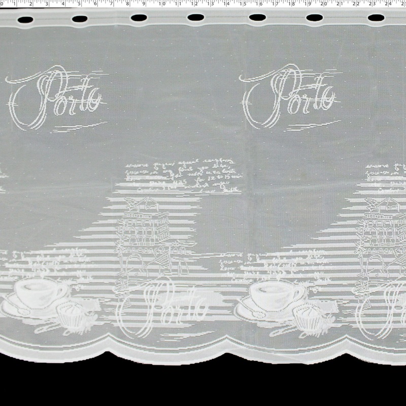 DRAPERY CAFE LACE 24″ – BREAKTIME 000 WHITE