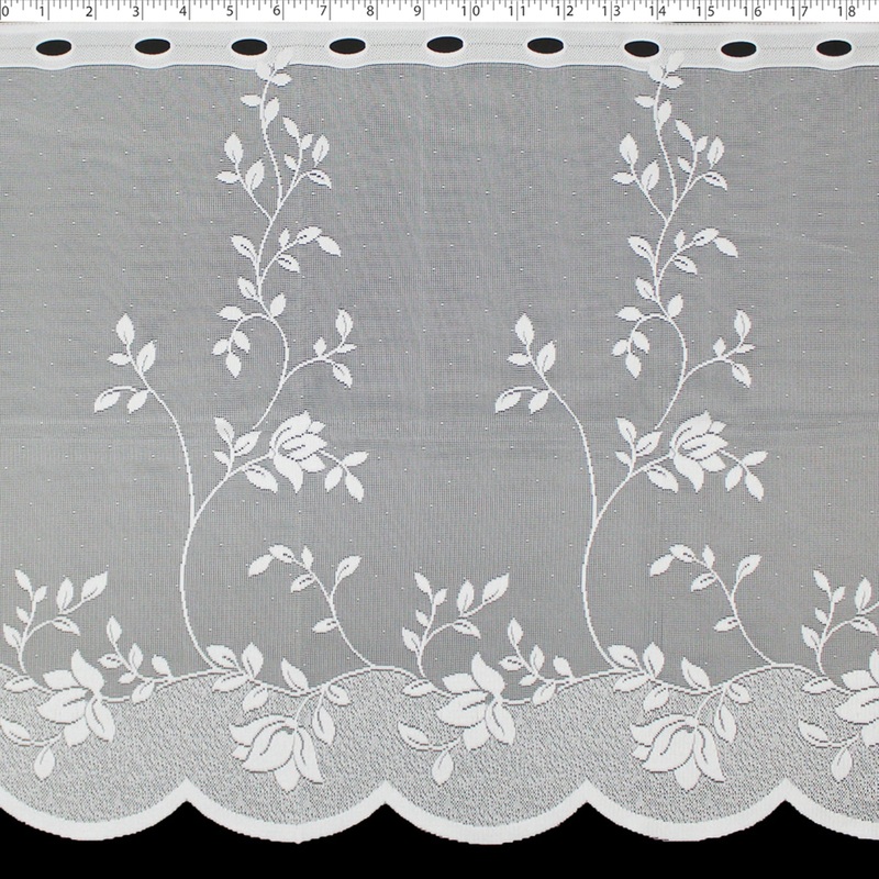 DRAPERY CAFE LACE 24″ – FLEUR 000 WHITE