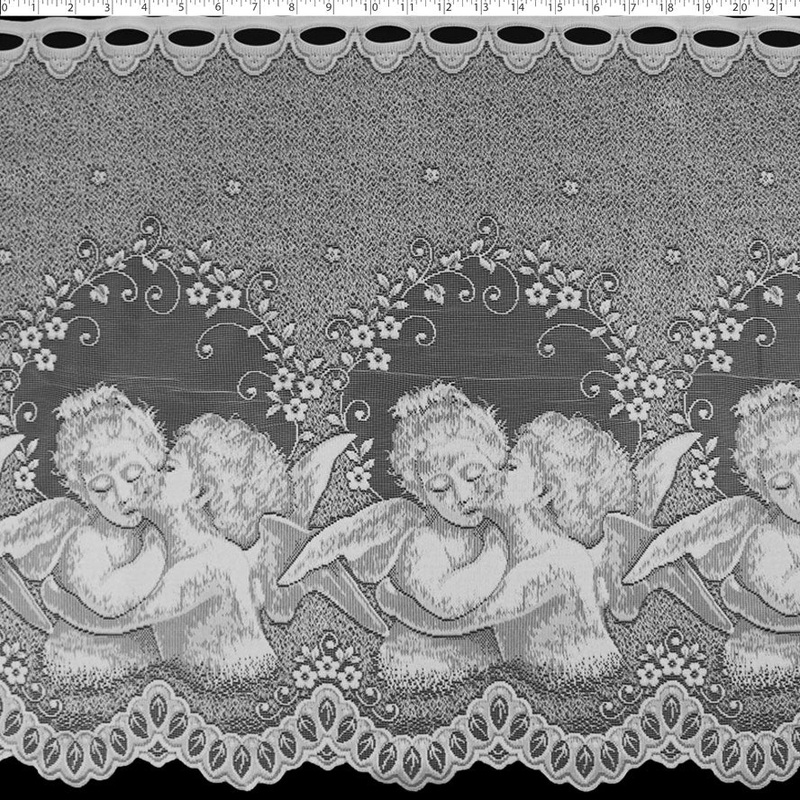 DRAPERY CAFE LACE 24″ – LOVING ANGELS 000 WHITE