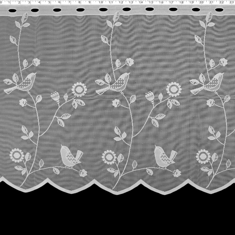 DRAPERY CAFE LACE 24″ – OISEAU 000 WHITE