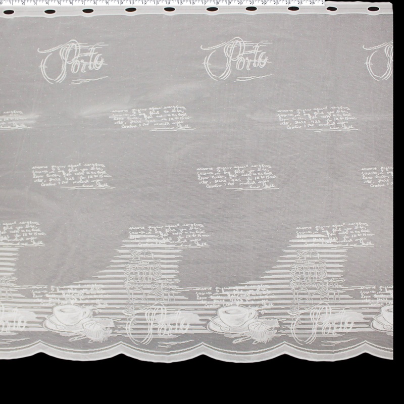 DRAPERY CAFE LACE 36″ – BREAKTIME 000 WHITE