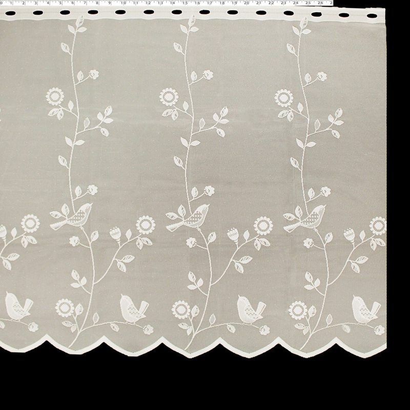 DRAPERY CAFE LACE 36″ – OISEAU 010 IVORY