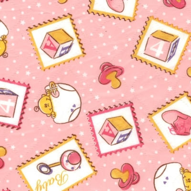 BABY QUILTED VINYL 002 BABY TEDDY – PINK