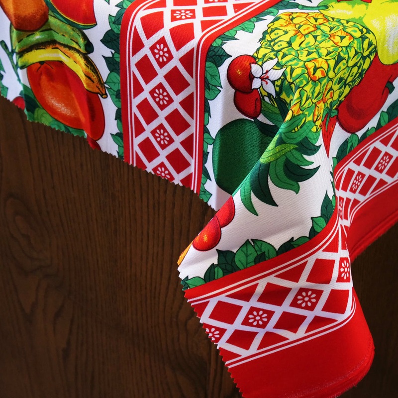 FESTIVE TABLING PRINTS 001 FRUIT STRIPE RED