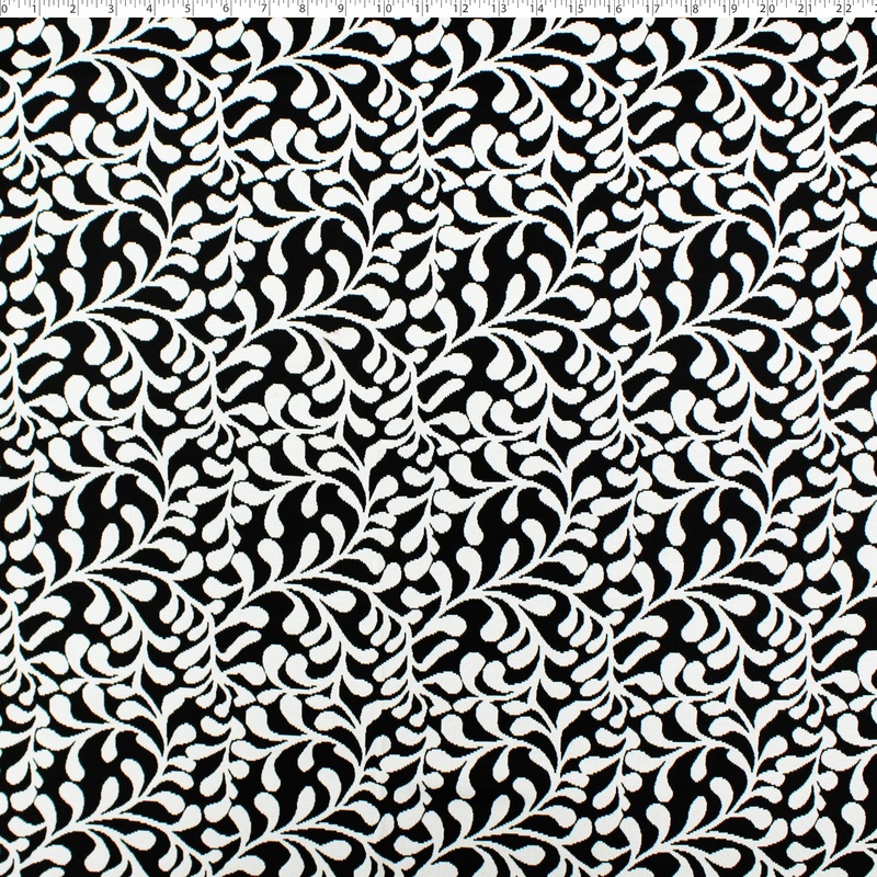 OUTDOOR JACQUARDS – VINCA 001 BLACK/WHITE