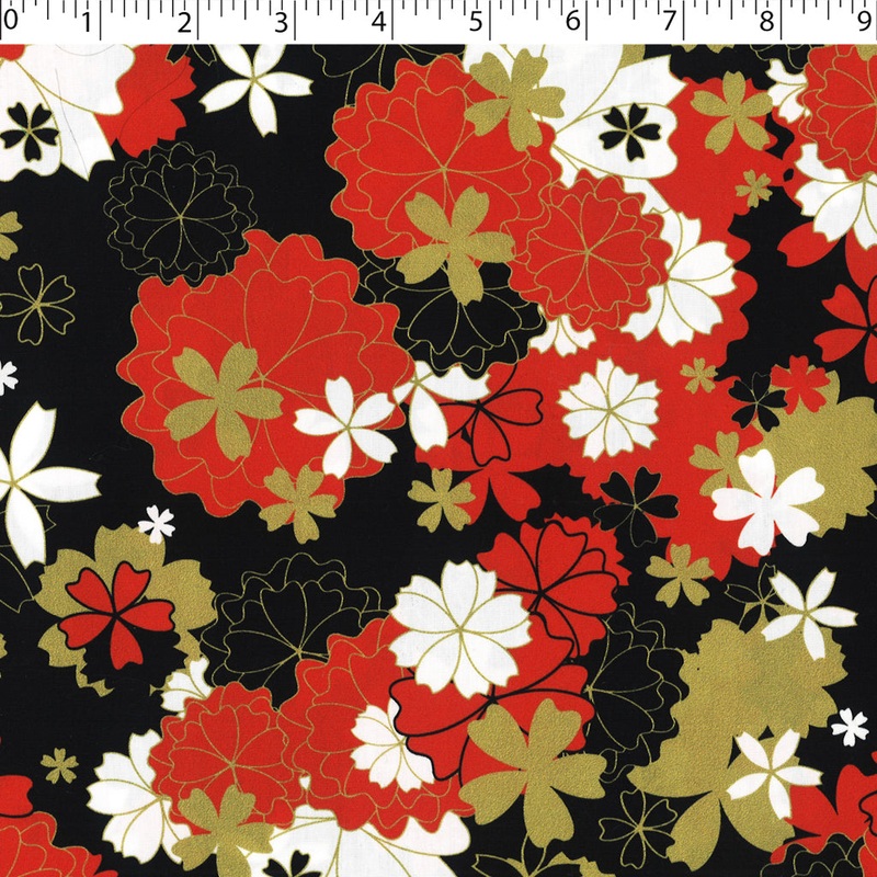 SOCIETY POPLIN PRINTS – BLOSSOM BLACK