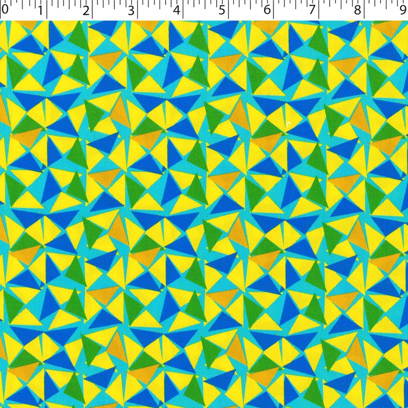 SOCIETY POPLIN PRINTS – TRIANGLE BLOCK ROYAL