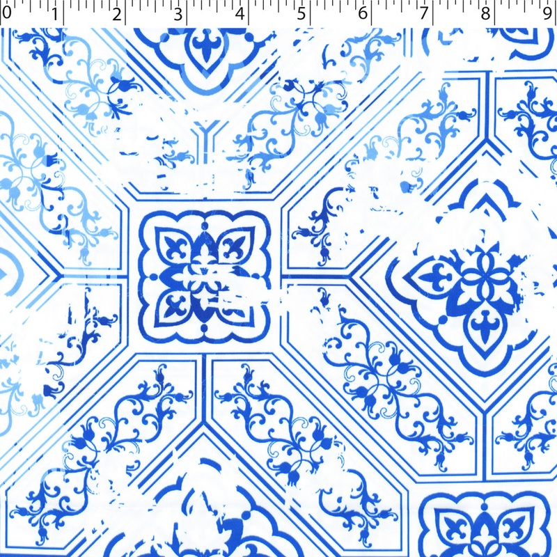 SOCIETY SATIN PRINTS – CERDEIRA BLUE