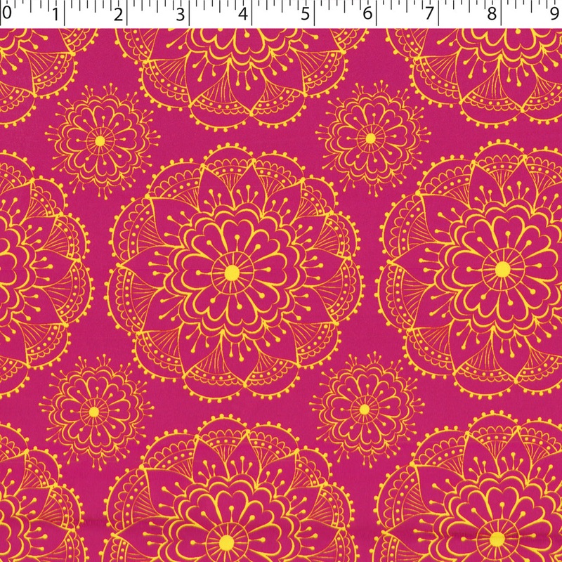 SOCIETY SATIN PRINTS – MEDALLION TURMERIC