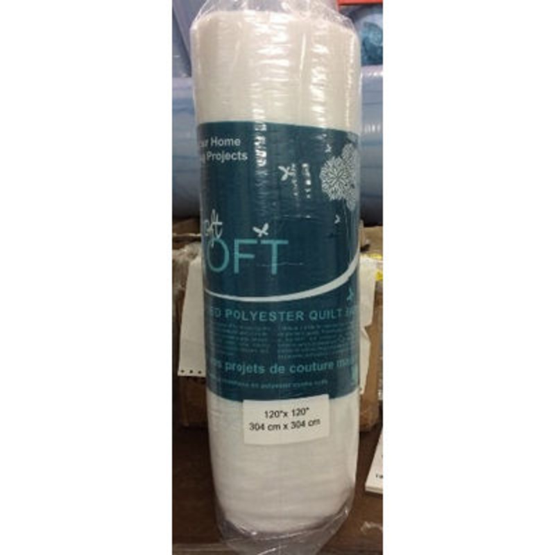 SOFTLOFT BONDED POLYESTER QUILT BATT 120″X120″ WHITE