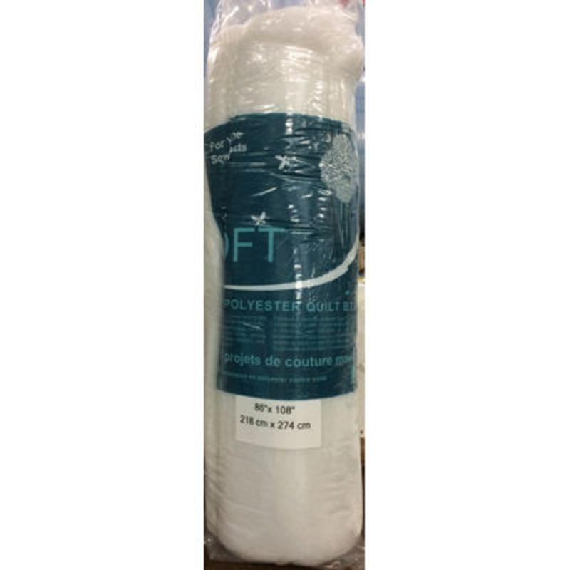 SOFTLOFT BONDED POLYESTER QUILT BATT 86″X108″ WHITE