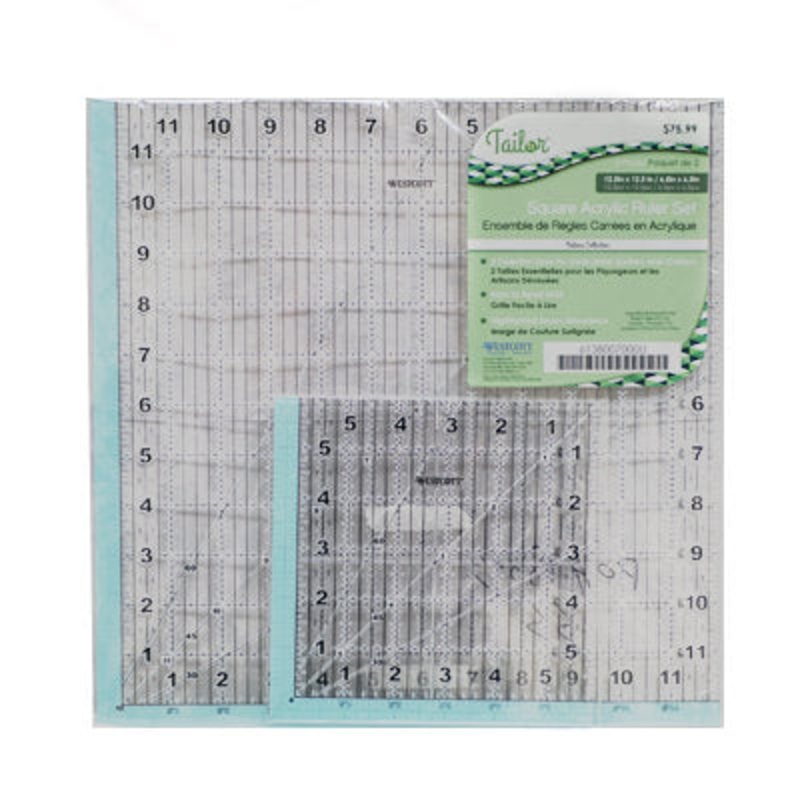 SQUARE ACRYLIC RULER SET CLEAR