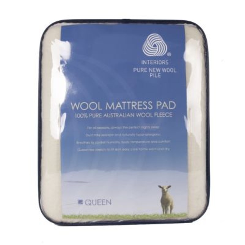 WOOLMARK WOOL MATTRESS PAD FULL WHITE