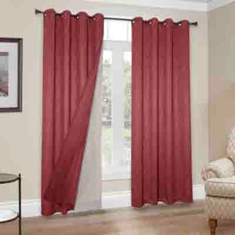 BLACKOUT LINER WITH HOOKS 50″x 92″ WHITE