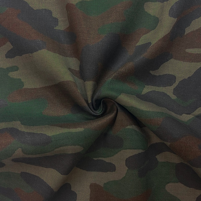 1 1/2 YD PC-Army Green-Multi 7 oz. Army Printed Stretch Spandex Cotton Twill Fabric