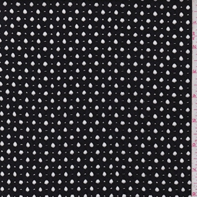 1 1/2 YD PC-Black Mini Lattice Eyelet Fabric