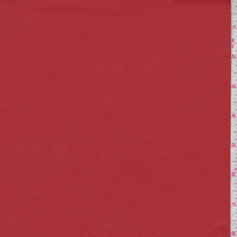 1 5/8 YD PC-Fire Red Faux Leather Fabric