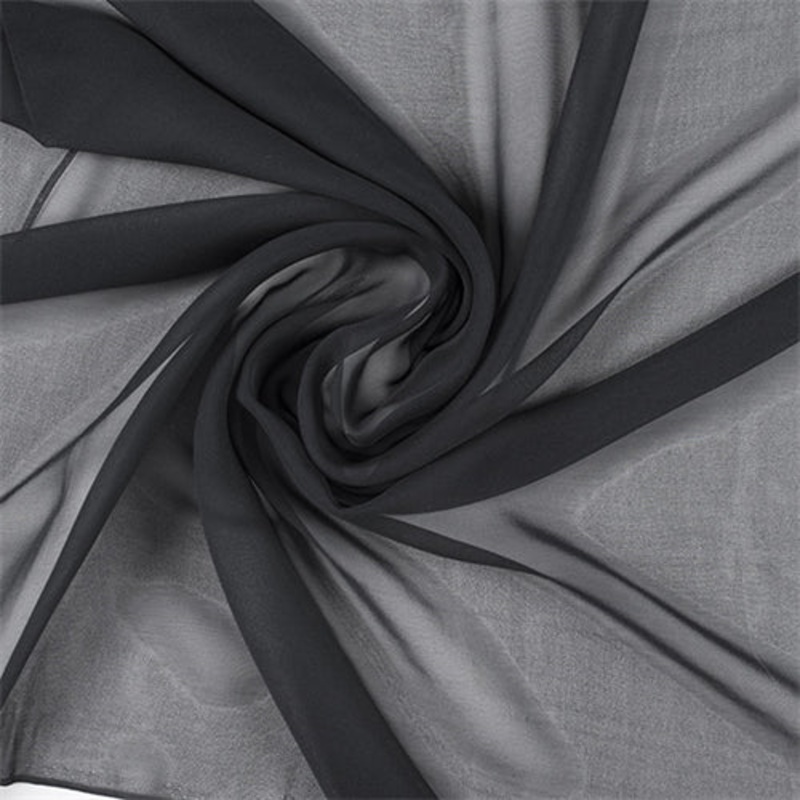 1 YD PC-Runway Silks Black Silk Chiffon Fabric – Reorderable