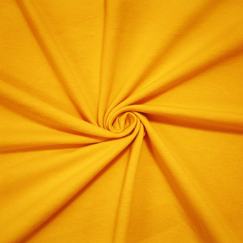 Yellow Cotton Solid Stretch Spandex Jersey Knit Fabric