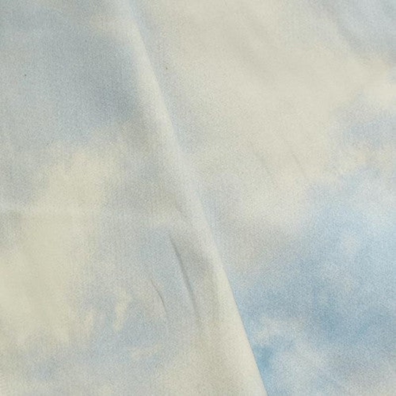 White/Blue Printed Cloud Woven Home Decorating Fabric