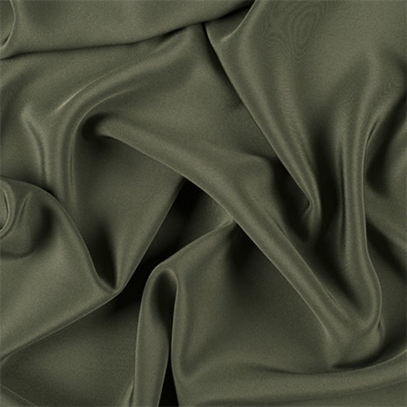 Runway Silks Olive Green 4 Ply Silk Crepe Fabric – Reorderable
