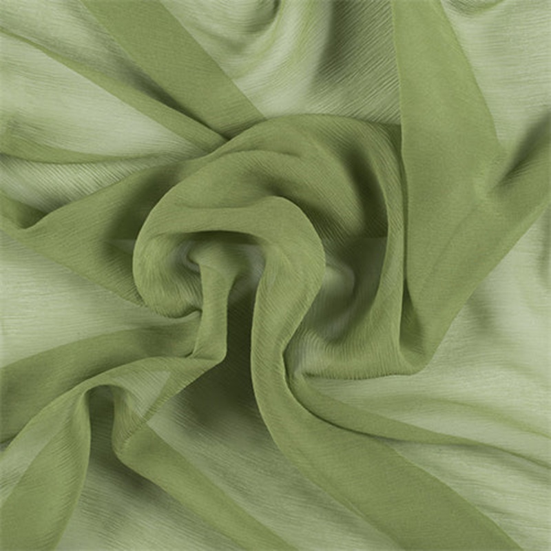 Runway Silks Apple Green Crinkled Silk Chiffon Fabric – Reorderable