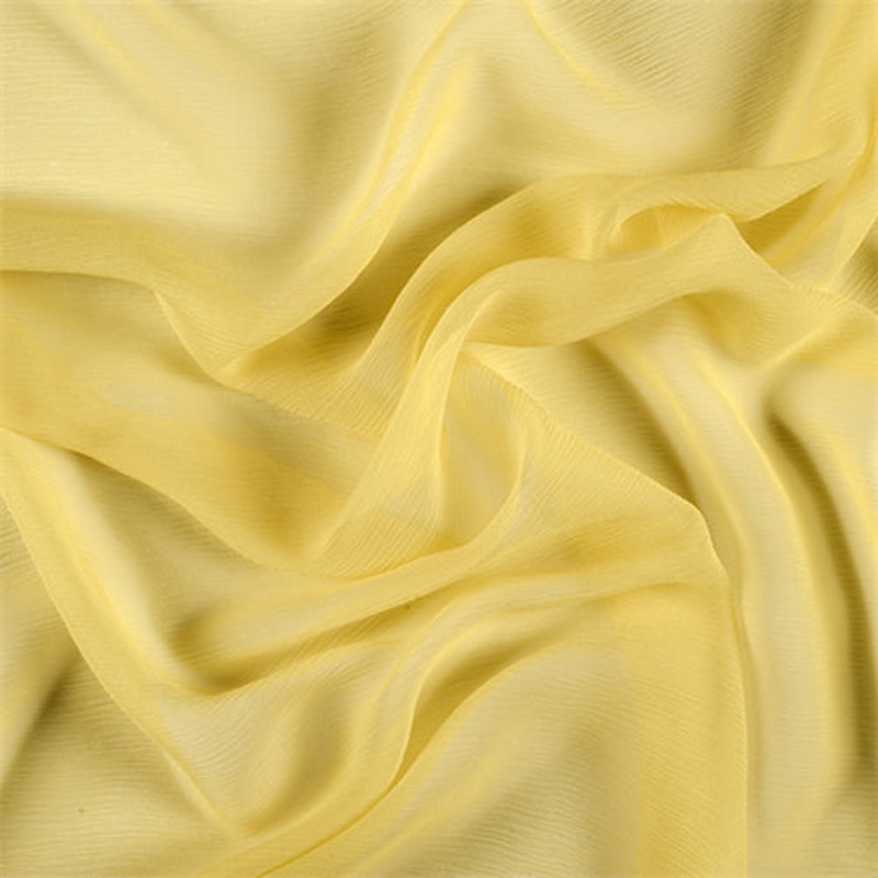 Runway Silks Bright Yellow Crinkled Silk Chiffon Fabric – Reorderable
