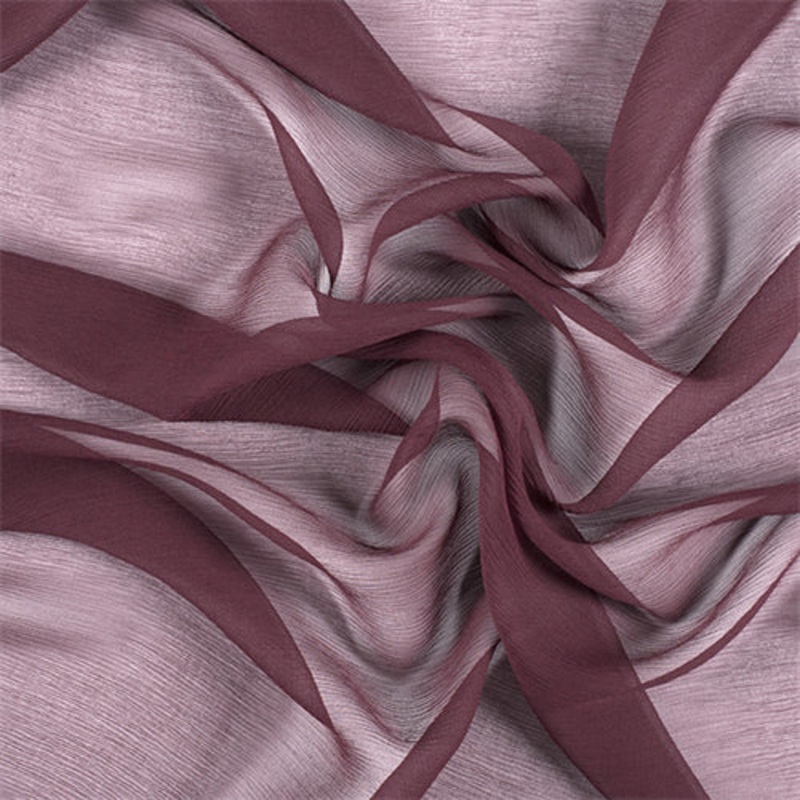 Runway Silks Dark Brick Red Crinkled Silk Chiffon Fabric – Reorderable