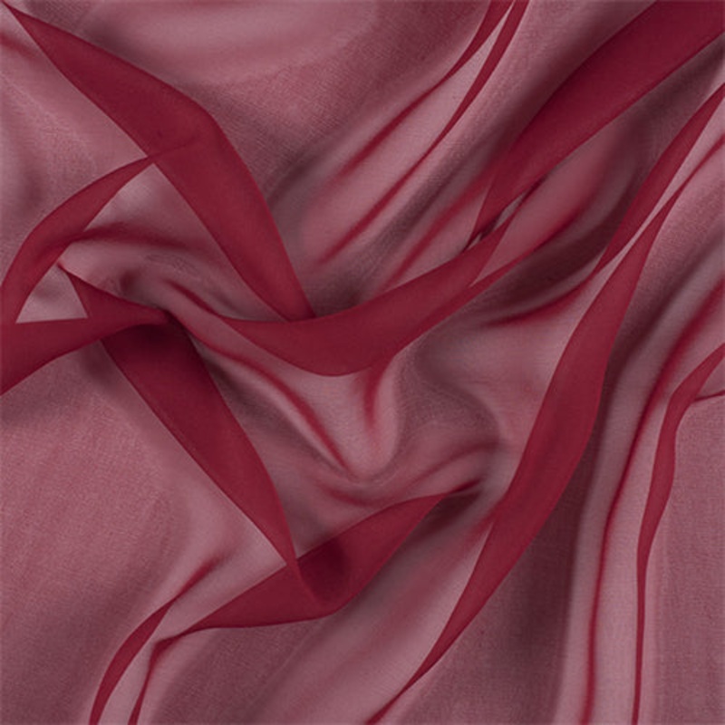 Runway Silks Dark Red Wide Silk Chiffon Fabric – Reorderable