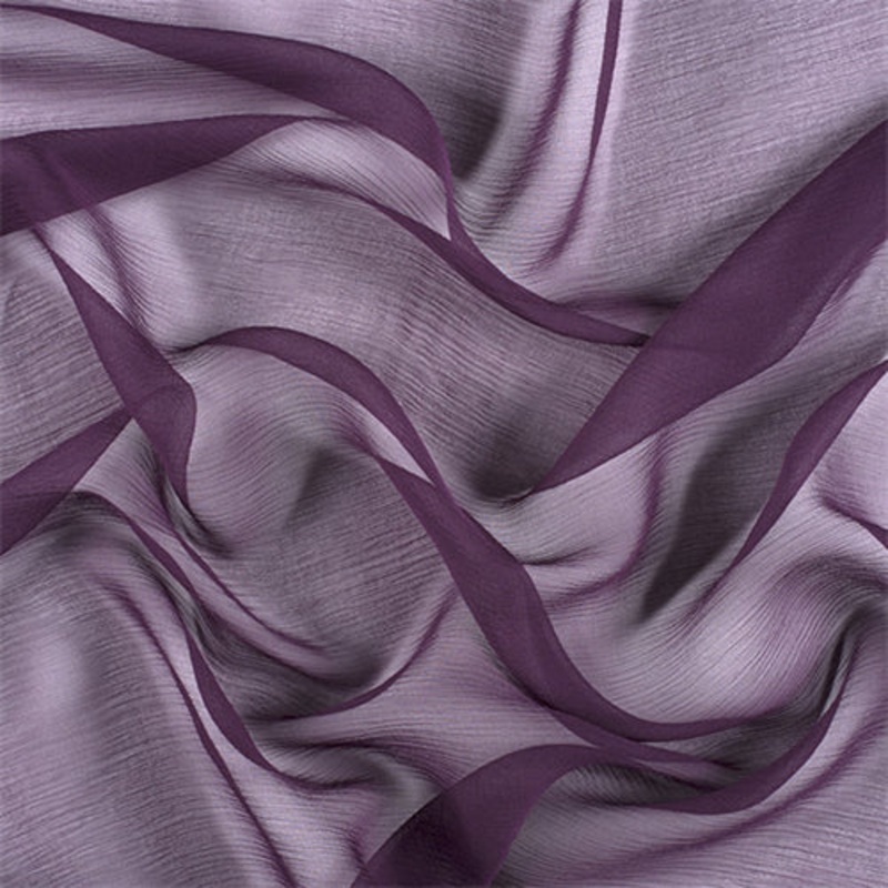 Runway Silks Eggplant Crinkled Silk Chiffon Fabric – Reorderable